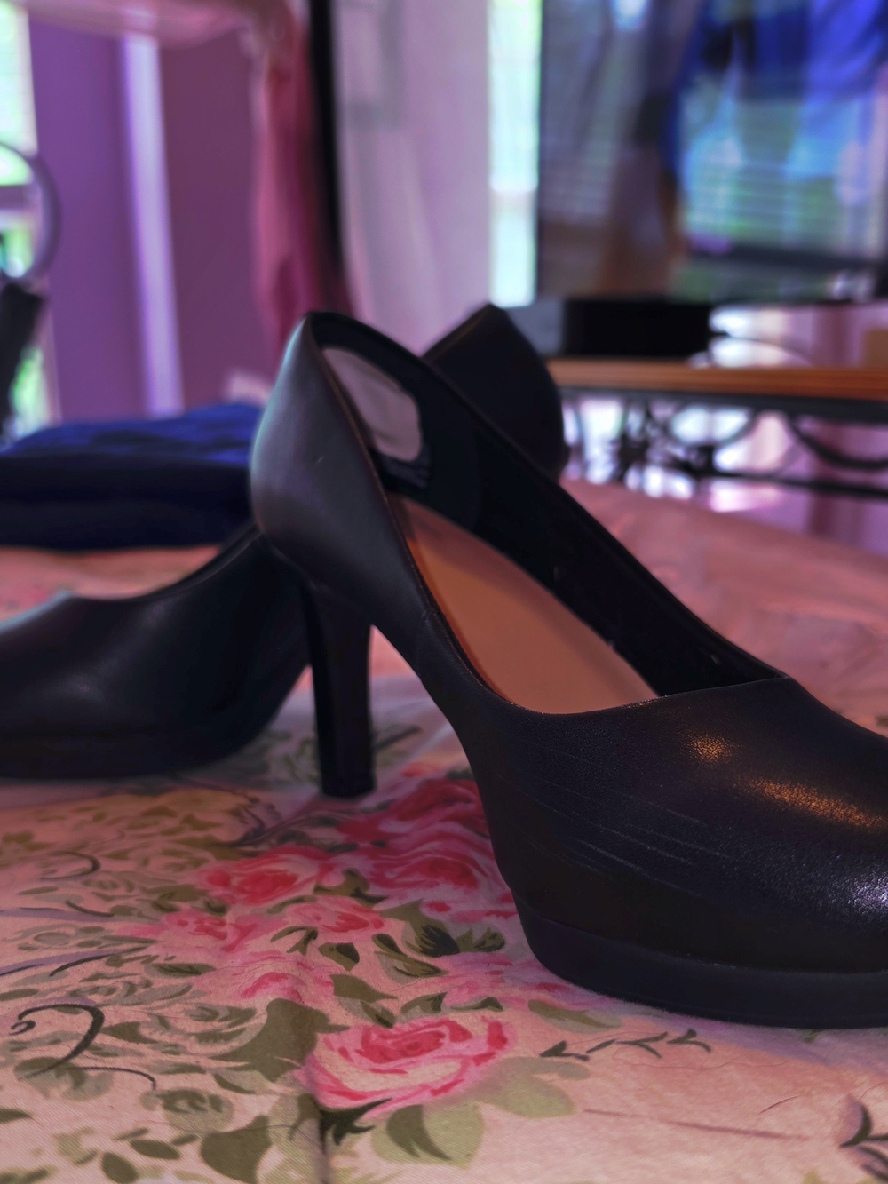 Clarks Black Women's Mid Heel Pumps